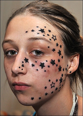 Tetování obličeje – Kimberley Vlaminck