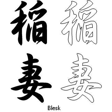 Kanji tetování – blesk