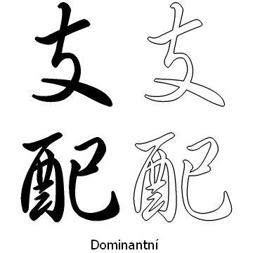 Kanji tetování – dominantní