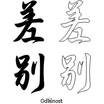 Kanji tetování – odlišnost