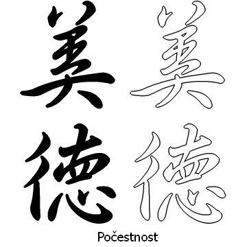 Kanji tetování – počestnost