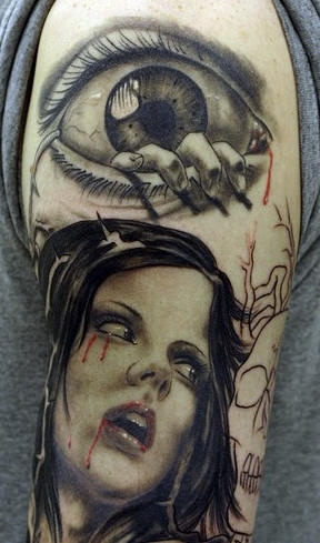 Motiv tetování na rameno 53 (3D tetování)