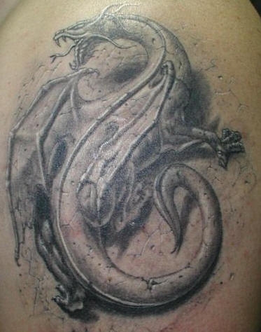 3D motiv tetování 15 – vzor drak